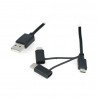 Lanberg 3-in-1 USB cable type A - microUSB + lightning + USB type C 2.0 black PVC - 1.8m - zdjęcie 2