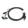 Lanberg 3-in-1 USB cable type A - microUSB + lightning + USB type C 2.0 black PVC - 1.8m - zdjęcie 4