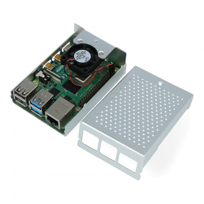 Raspberry Pi 4B - aluminium with fan - silver