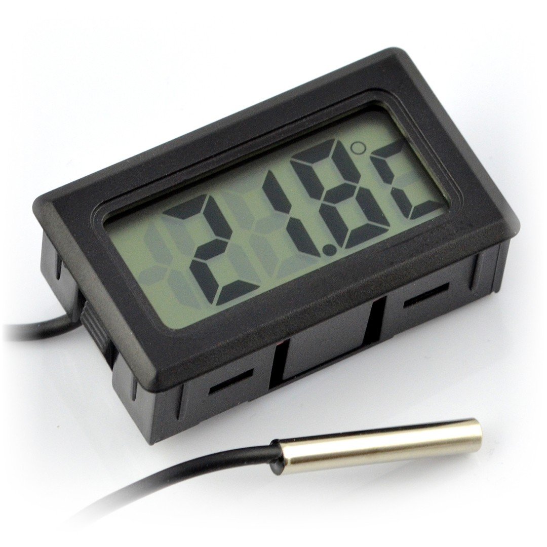 Mini Digital LCD High Temperature Thermometer With Probe Celsius-Black Portable 