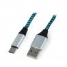 Cable TRACER USB A - USB C 2.0 black and blue braid - 1m - zdjęcie 1
