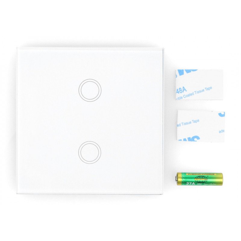 Coolseer COL-BSW07W - double wireless wall-mounted button - touch - RF 433MHz