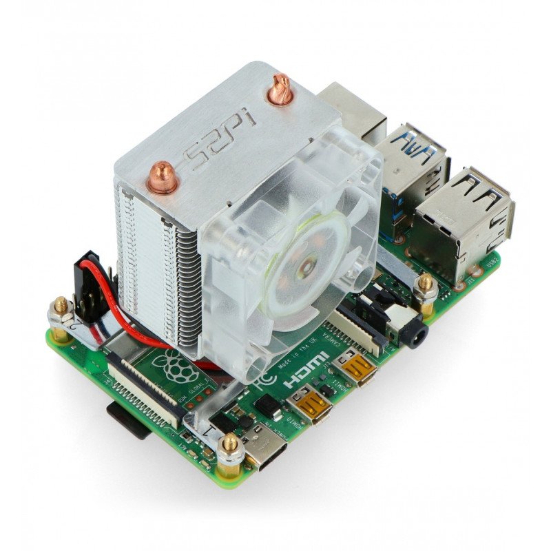 ICE Tower CPU Cooling Fan - Fan with heat sink for Raspberry Pi 4B/3B+/3B