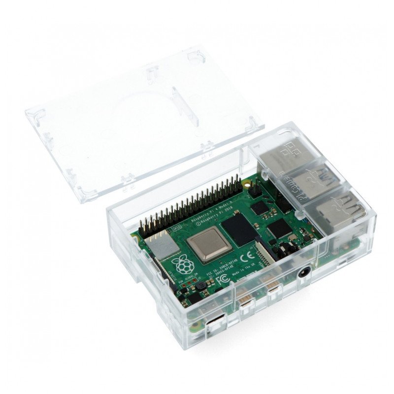 Case for Raspberry Pi model 4B - Multicomp Pro - transparent