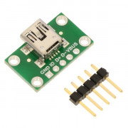 Mini-usb type B 5 pin socket to pin tiles - Pololu
