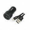Car charger with 2 x USB 3.4 A Baseus TZXLD-A01 + USB cable A - Lightning - black - zdjęcie 1