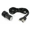 Car charger with 2 x USB 3.4 A Baseus TZXLD-A01 + USB cable A - Lightning - black - zdjęcie 2