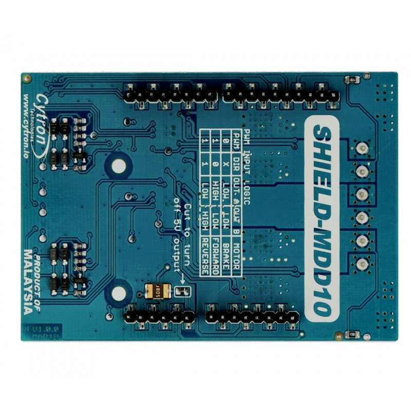 Cytron Shield-MDD10 - dual channel DC 7V-30V/10A motor controller - Shield for Arduino