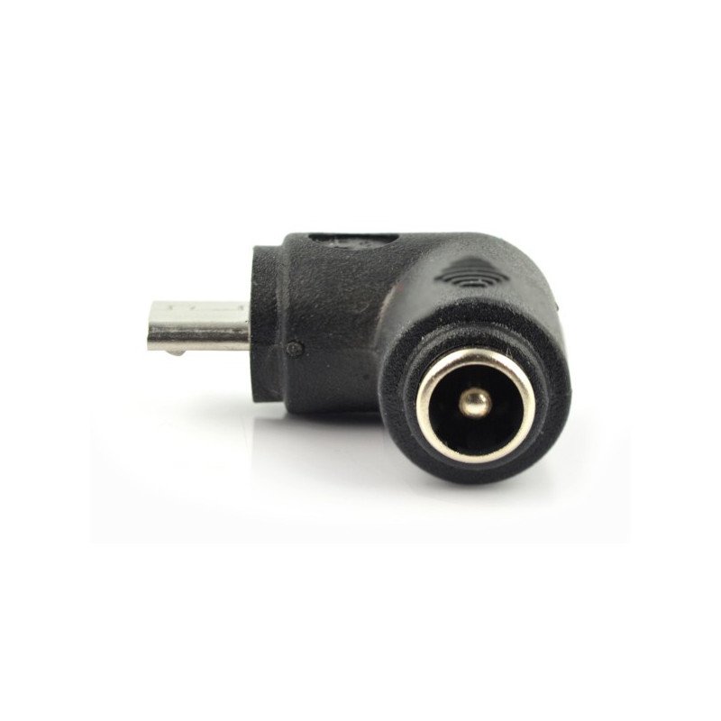 Adapter microUSB - DC 5,5/2,1mm angled