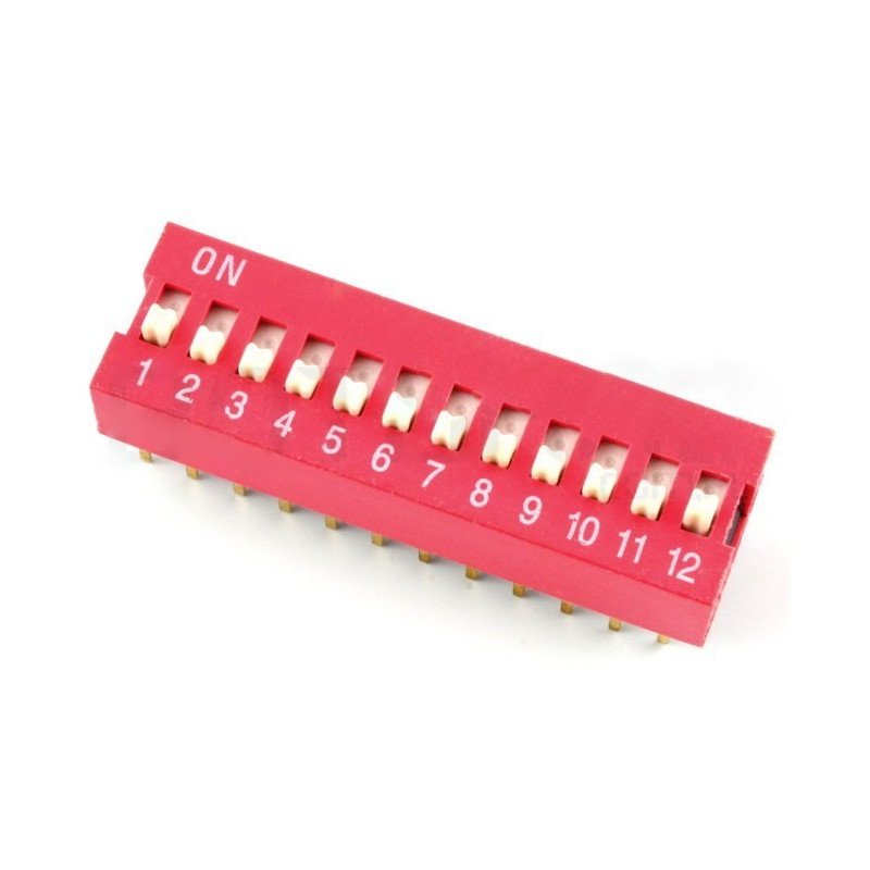 Switch DIP switch 12-point - red
