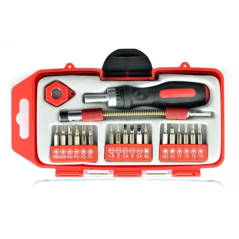 Set of screwdrivers with ratchet - 21 pieces