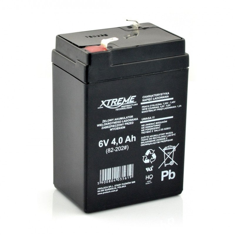 Gel rechargeable battery 6V 4Ah Extreme