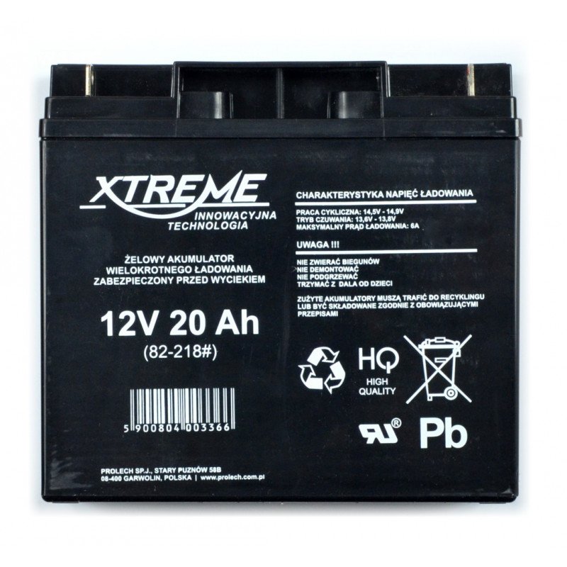 Gel rechargeable battery 12V 20Ah Xtreme