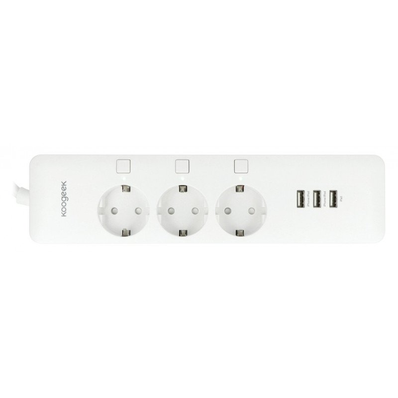 Koogeek O1EU - smart power strip - 3 sockets, 3 USB ports - 1.5m