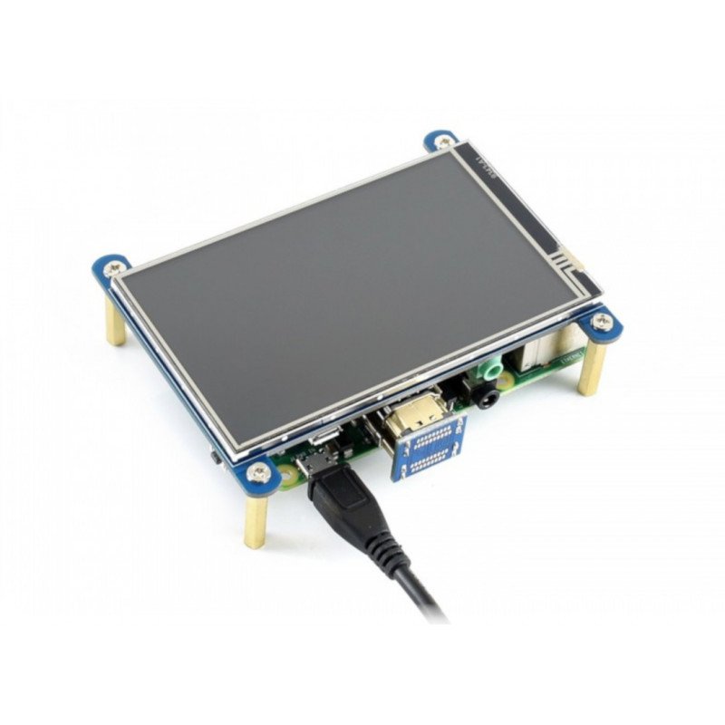Resistive LCD IPS 4'' (H) 800x480px HDMI + GPIO touch screen for Raspberry Pi 4B/3B+/3B/Zero