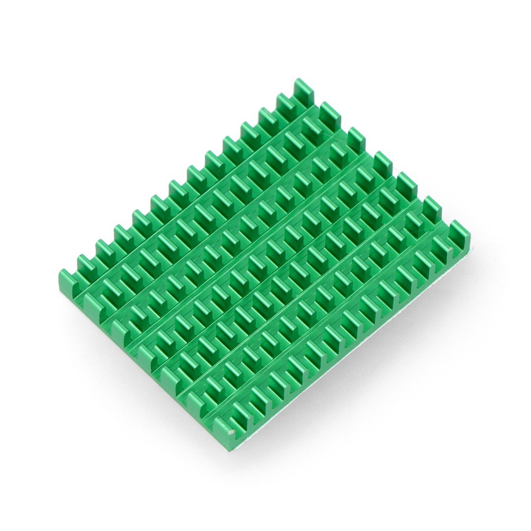 Heat sink 40x30x5mm for Raspberry Pi 4 with thermal conductive tape - green