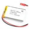 Battery Li-Pol Akyga 1250mAh 1S 3.7V - JST-BEC connector + socket - zdjęcie 1