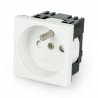 Flush-mounted socket 230V single 45x45mm 16A French - white - zdjęcie 1