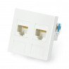 Flush mounted socket 45x45mm 2x RJ45 + Keystone Cat.6 UTP - white - zdjęcie 1