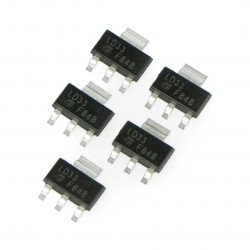 Linear voltage regulator LDO 3,3V LM1117MP - SMD SOT223 - 5pcs