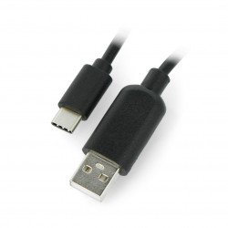Cable USB A - USB C with On/Off switch black - 0.9m