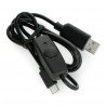 Cable USB A - USB C with On/Off switch black - 0.9m - zdjęcie 2