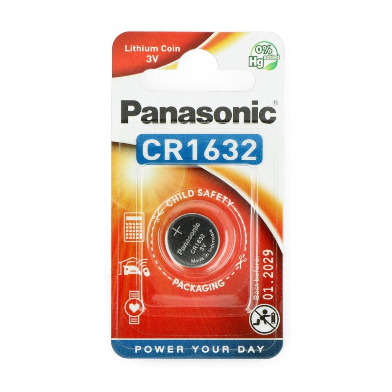 Lithium battery CR1632 3V Panasonic- 5pcs.