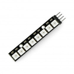 LED strip RGB WS2812 5050 x 8 LEDs - 53mm - soldered connectors