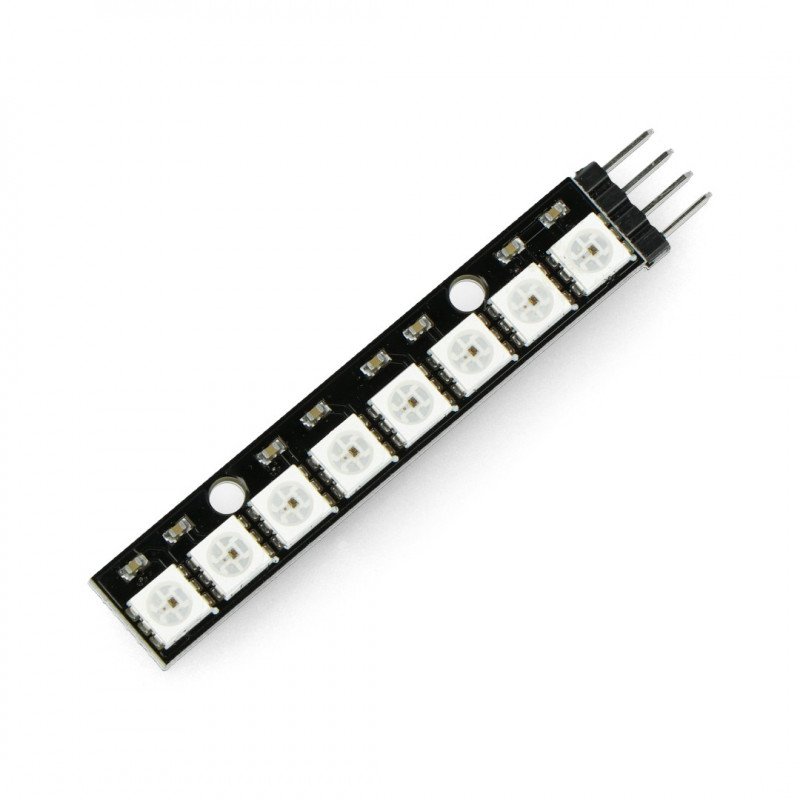 RGB LED strip WS2812 5050 x 8 diodes - 53mm - soldered connectors