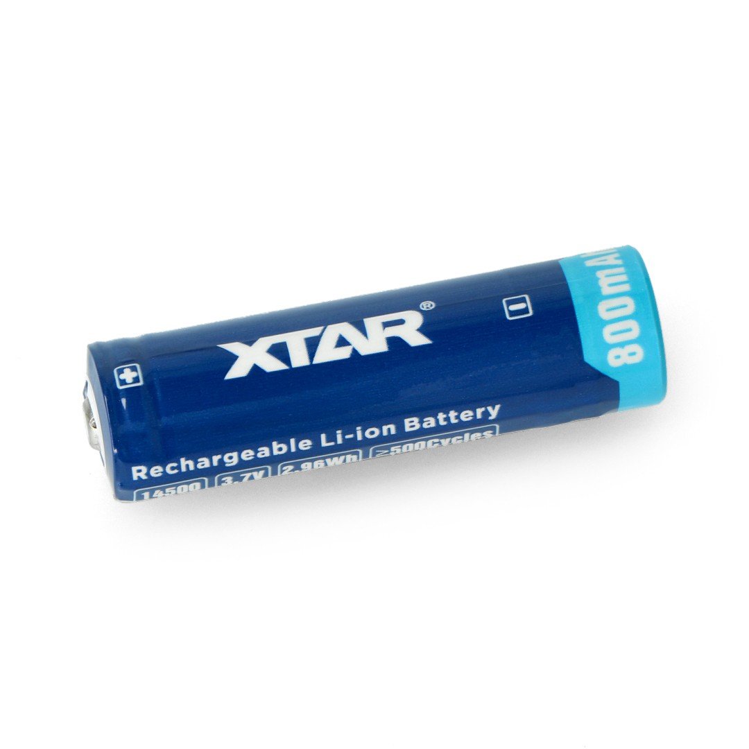 14500 Li-Ion Xtar 800mAh cell with protections