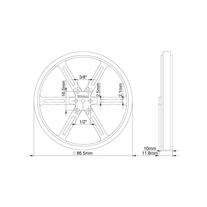 Pololu wheel 90x10mm - white