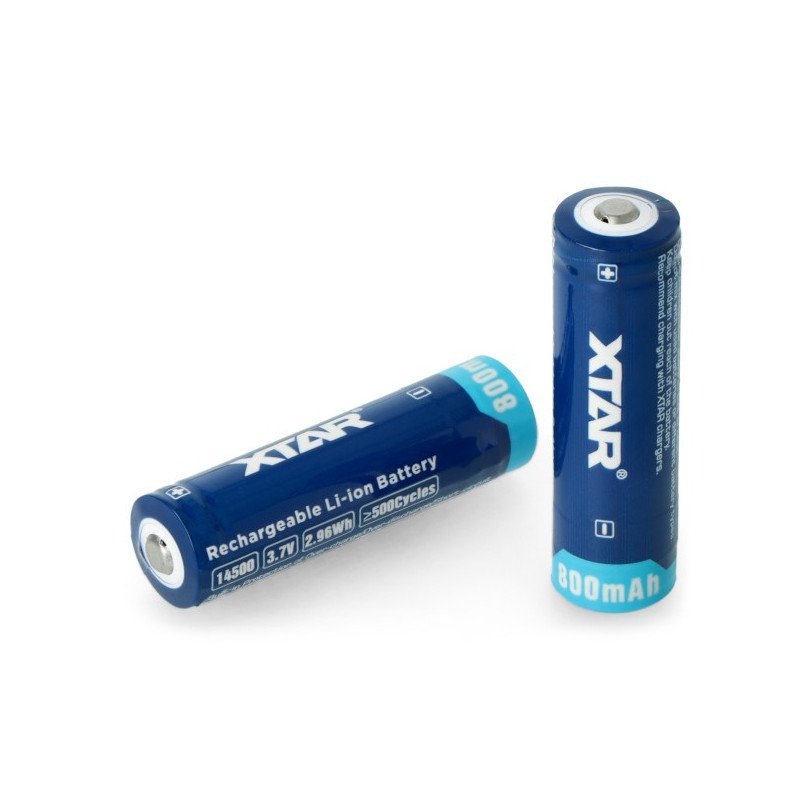 14500 Li-Ion Xtar 800mAh cell with protections