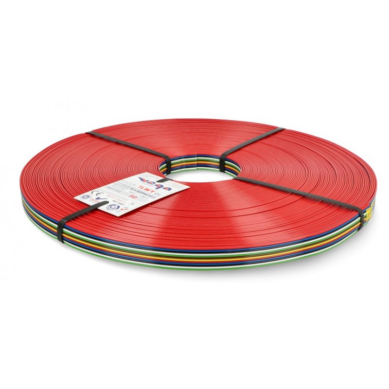 Ribbon cable TLWY - 12x0.22mm²/AWG 24 - multicoloured - 50m