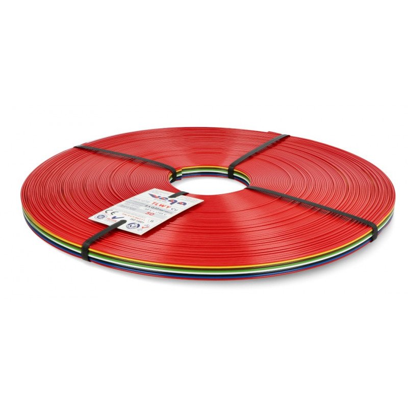 Ribbon cable TLWY - 8x0.35mm²/AWG 22 - multicoloured - 50m