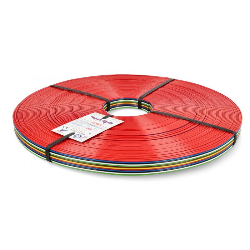 Ribbon cable TLWY - 12x0.35mm²/AWG 22 - multicoloured - 50m