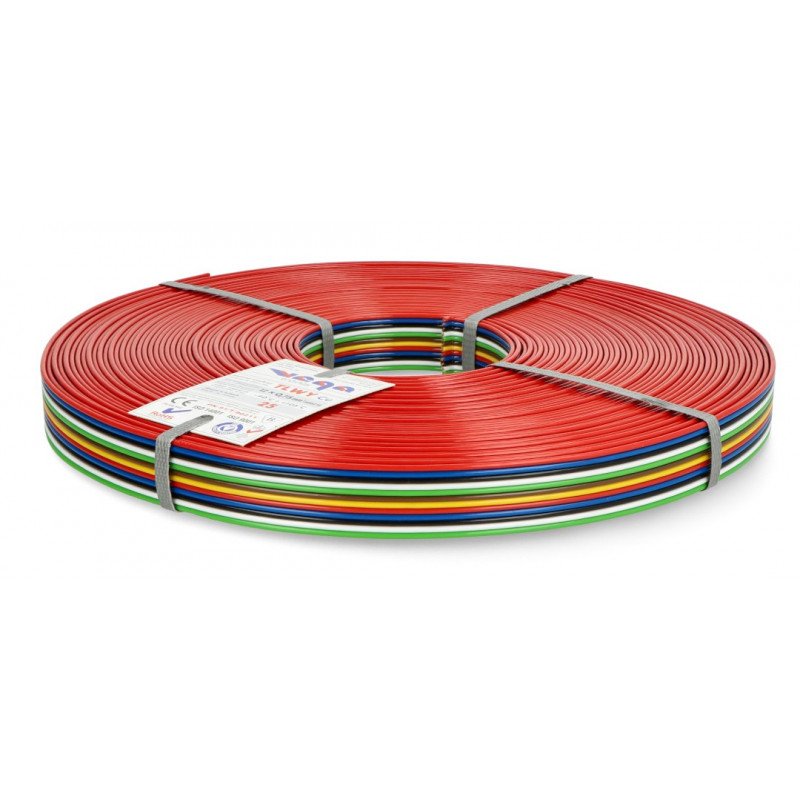 Ribbon cable TLWY - 12x0.75mm²/AWG 18 - multicoloured - 25m