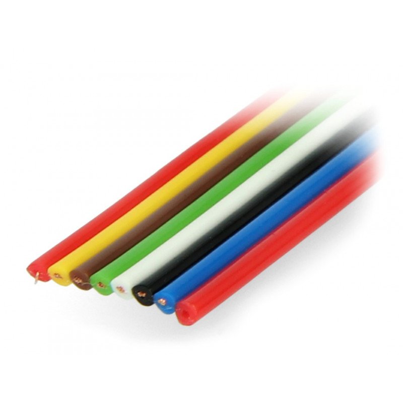 Ribbon cable TLWY - 8x0.50mm²/AWG 20 - multicoloured - 50m