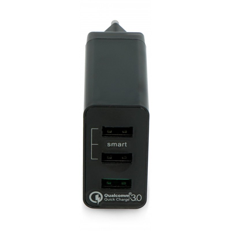 Green Cell CHAR03 3xUSB 30W power supply with Quick Charge 3.0 - black