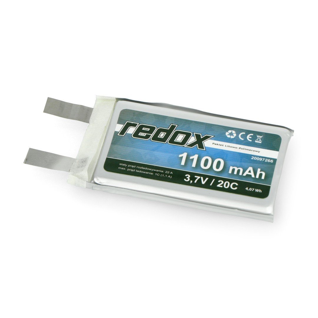 Li-Pol Redox 1100 mAh 3.7V 20C package (without connectors)