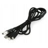 3-in-1 USB cable - Micro USB C Lightning M-Life 1m - black - zdjęcie 2