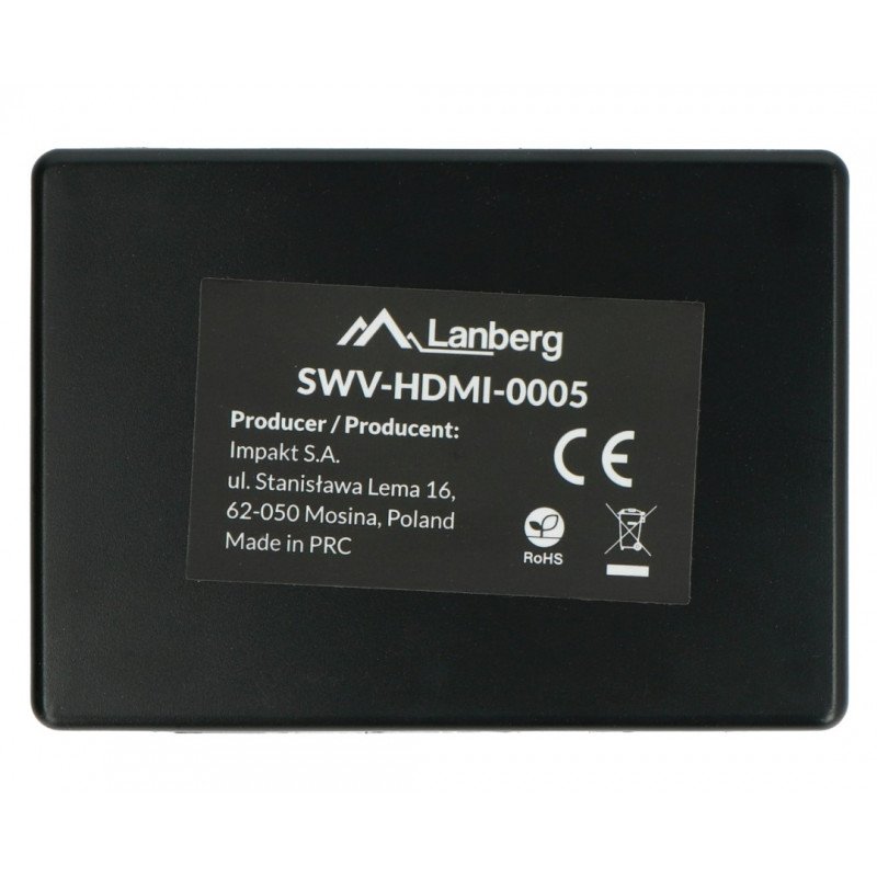 Video switch - 5 HDMI ports - with remote control and IR receiver - microUSB port - Lanberg SWV-HDMI-0005
