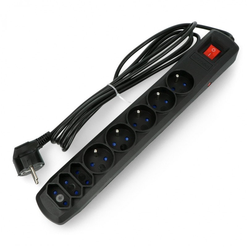 Power strip with Armac R8 protection black - 8 sockets - 3m