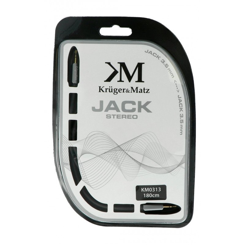 Kruger&Matz Jack 3.5mm stereo black cable - 1.8m