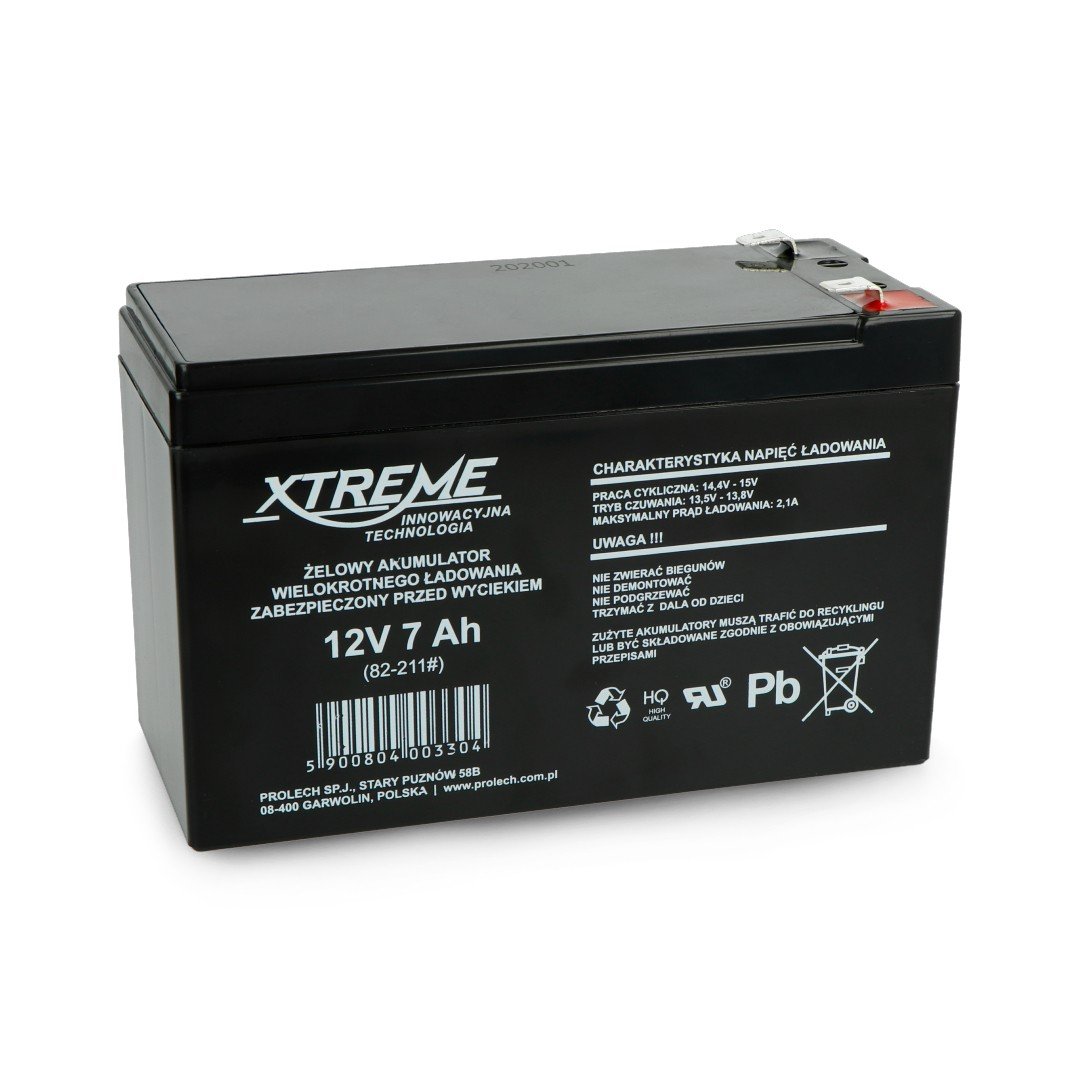 Buy Gel battery 12V 7Ah Xtreme Botland - Robotic Shop