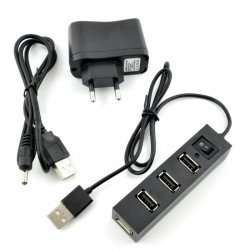 HUB USB 1.1 4-ports with switch + 5V / 2.5A power supply_