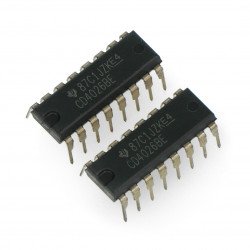 Logic system CD4026 - digital counter 7-segment decoder THT - 2pcs