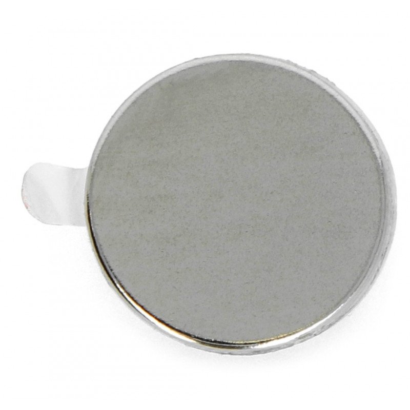 Round neodymium magnet with adhesive layer N N35/Ni 15x1,2mm - 10pcs.