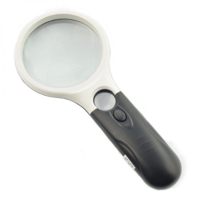 Magnifying glass with LED illumination 70/18mm 3x/45x