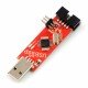 An AVR programmer ISP USBasp compatible + ribbon IDC - red An AVR programmer ISP USBasp compatible + ribbon IDC - red