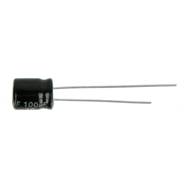 Electrolytic capacitor 100uF/16V 6x7mm 105C THT - 10pcs.